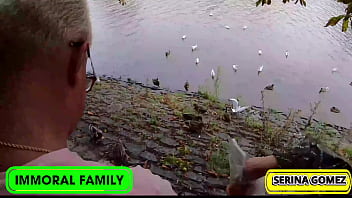 Serina gomez's tight teen pussy gets stuffed after duck feeding