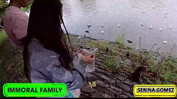 Serina gomez's tight teen pussy gets stuffed after duck feeding