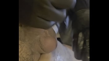 Tattooist asks if she can empty my big balls during tattoo session