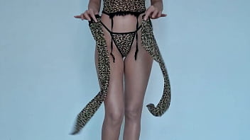 Wild cat costume try on