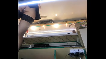 Super sexy babe in micro panties upskirt pov