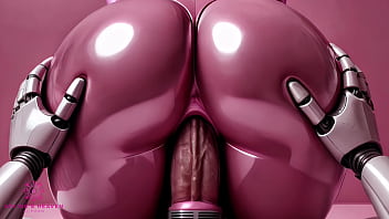 Pink sex robot bouncing her ass on your cock to cum inside close up pov ai