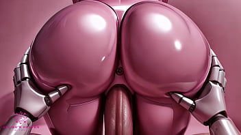 Pink sex robot bouncing her ass on your cock to cum inside close up pov ai