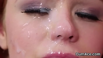 Awesome sweetie loves a face fucking and quite a bit of cream on her face