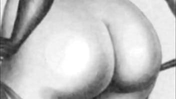 Retro erotic drawings