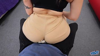 Jiggly bubble butt latina lap sitting on boss boner