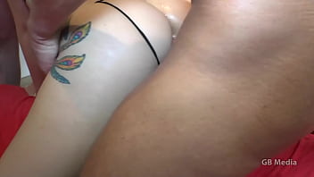 Cum flooded pussy in creampie gangbang