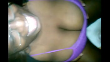 Cumshot on ebony with huge tits