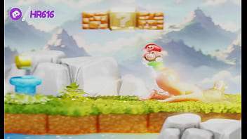 Tiny plumber fights to climb out blonde's butt– 3d nsfw animation