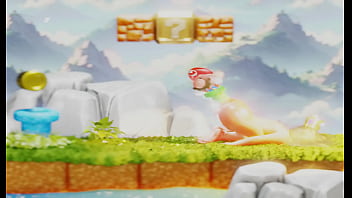 Tiny plumber fights to climb out blonde's butt– 3d nsfw animation