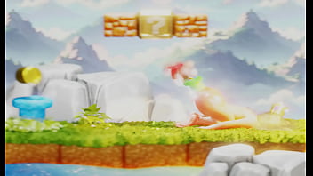 Tiny plumber fights to climb out blonde's butt– 3d nsfw animation