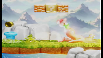 Tiny plumber fights to climb out blonde's butt– 3d nsfw animation