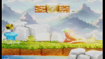 Tiny plumber fights to climb out blonde's butt– 3d nsfw animation