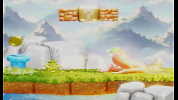 Tiny plumber fights to climb out blonde's butt– 3d nsfw animation