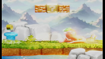 Tiny plumber fights to climb out blonde's butt– 3d nsfw animation