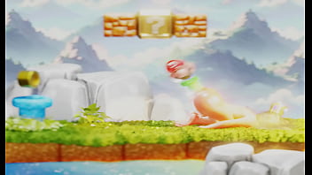 Tiny plumber fights to climb out blonde's butt– 3d nsfw animation