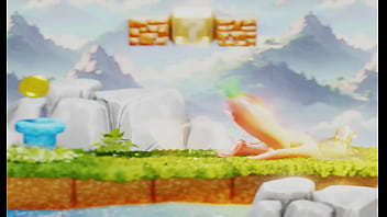 Tiny plumber fights to climb out blonde's butt– 3d nsfw animation