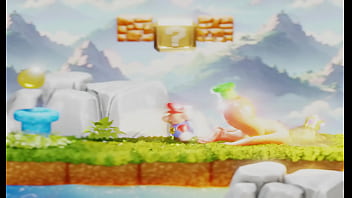 Tiny plumber fights to climb out blonde's butt– 3d nsfw animation