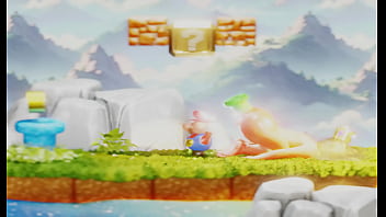 Tiny plumber fights to climb out blonde's butt– 3d nsfw animation