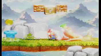 Tiny plumber fights to climb out blonde's butt– 3d nsfw animation