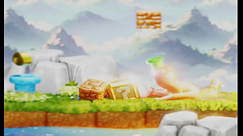 Tiny plumber fights to climb out blonde's butt– 3d nsfw animation