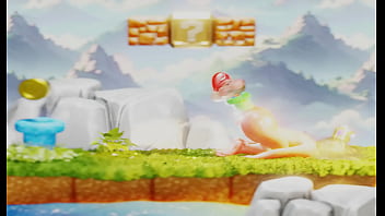 Tiny plumber fights to climb out blonde's butt– 3d nsfw animation