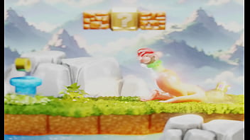 Tiny plumber fights to climb out blonde's butt– 3d nsfw animation