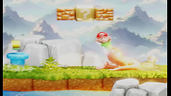 Tiny plumber fights to climb out blonde's butt– 3d nsfw animation