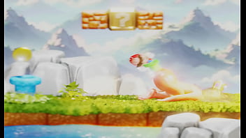 Tiny plumber fights to climb out blonde's butt– 3d nsfw animation