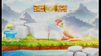 Tiny plumber fights to climb out blonde's butt– 3d nsfw animation