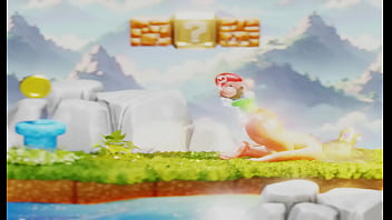 Tiny plumber fights to climb out blonde's butt– 3d nsfw animation