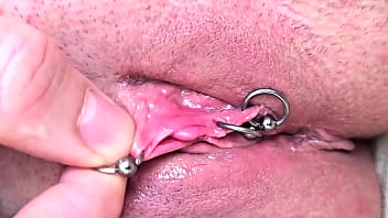 He play with my clit and pierced pussy makes me fews orgasms