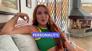 Busty redhead teen’s sloppy pov throat game