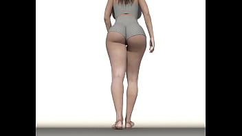 Giant lady stomping man inside flipflaps