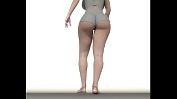 Giant lady stomping man inside flipflaps