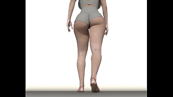 Giant lady stomping man inside flipflaps