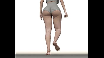 Giant lady stomping man inside flipflaps