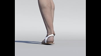 Giant lady stomping man inside flipflaps