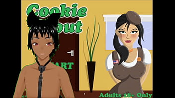 Cookie scout taste testing some cookies and getting some milk