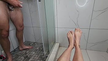 Sexy young milf teasing my cock with her sexy feet and toes