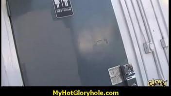 Cute amateur sucks off big gloryhole dong 15