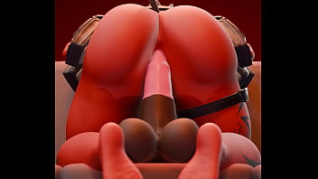 Desdemona from fornite anally riding a cock dildo