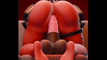 Desdemona from fornite anally riding a cock dildo