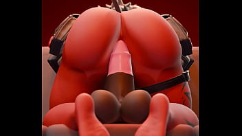 Desdemona from fornite anally riding a cock dildo