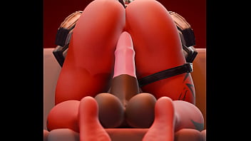 Desdemona from fornite anally riding a cock dildo