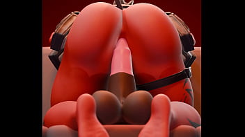 Desdemona from fornite anally riding a cock dildo