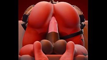 Desdemona from fornite anally riding a cock dildo