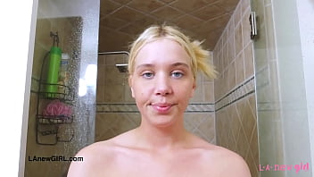 Stunning radiant blonde enjoys a sensual bath