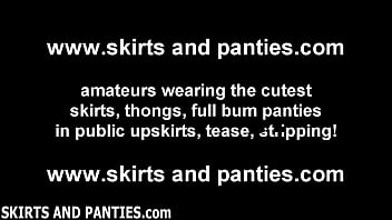 Sexy amateur cuties in skirts and panties