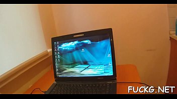 Guy in spy glasses bangs a gal